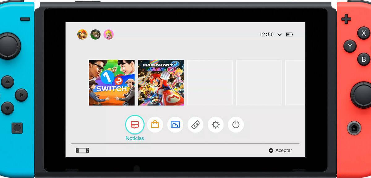 Mostrado el menú principal de Nintendo Switch Vandal