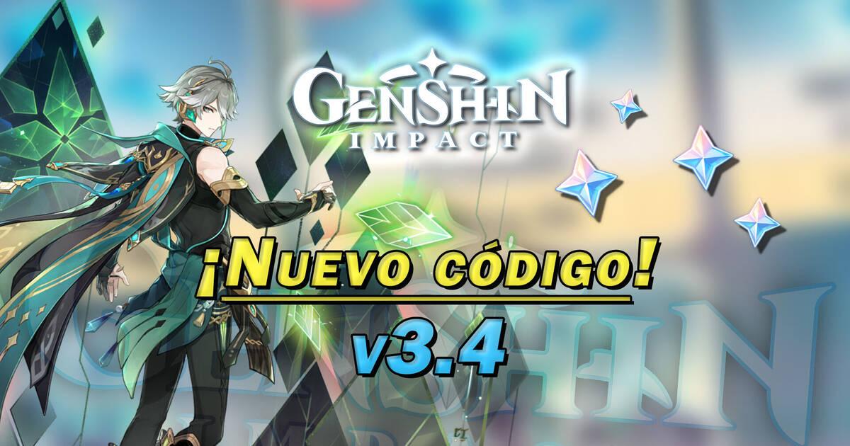 Genshin Impact Nuevo código gratis de la v3 4 para canjear por tiempo