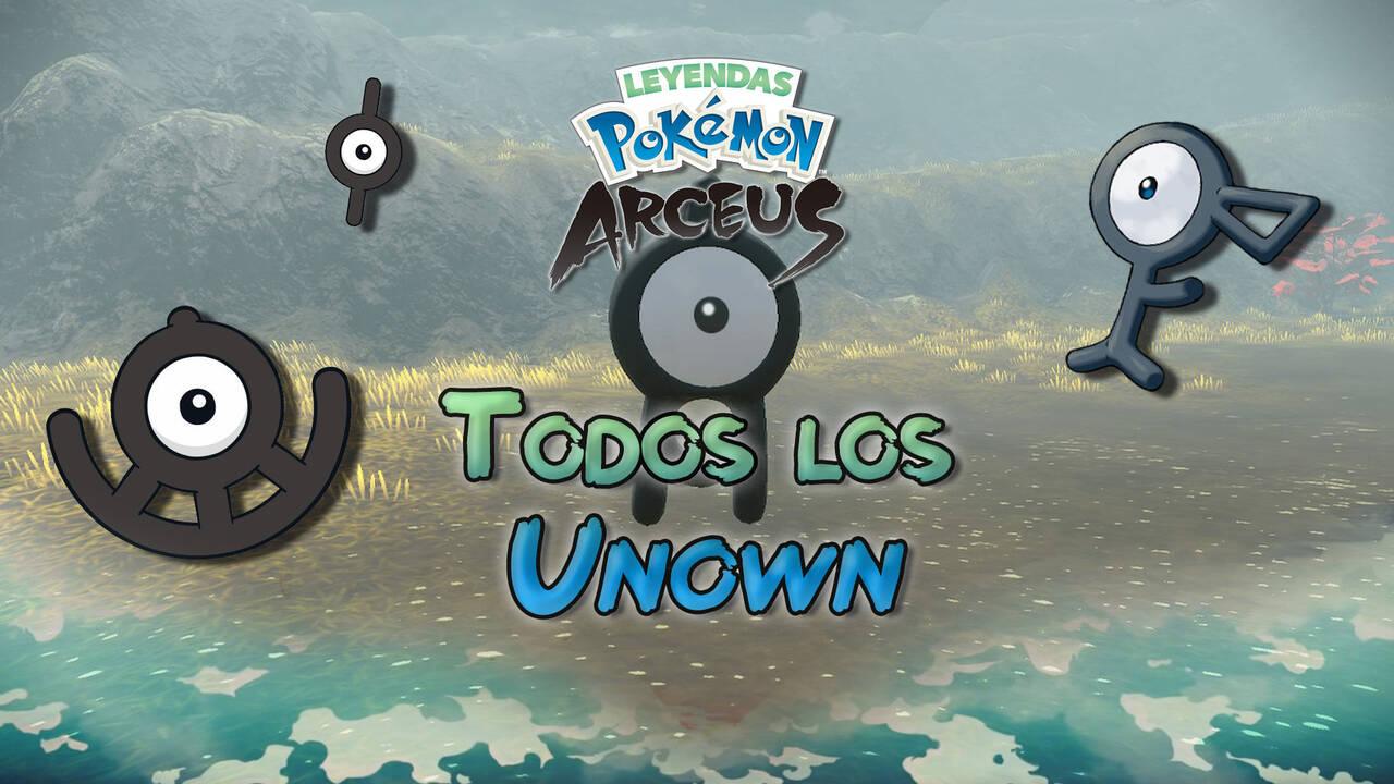 TODOS los Unown en Leyendas Pokémon Arceus y dónde encontrarlos