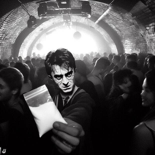 Así se verían Harry Potter y sus amigos en una loca rave según la IA