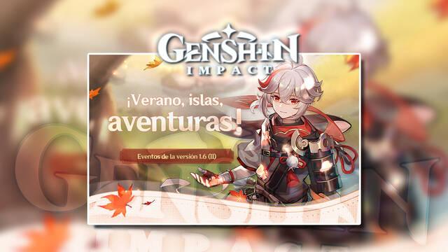 Genshin Impact Gachapón de Kazuha y nuevos eventos y recompensas de la