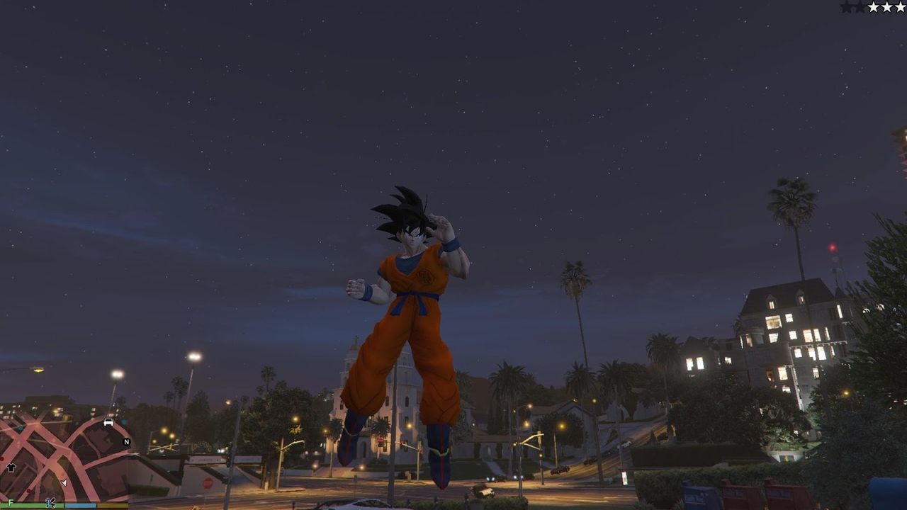 Goku da rienda suelta a sus poderes en Grand Theft Auto V gracias a un mod
