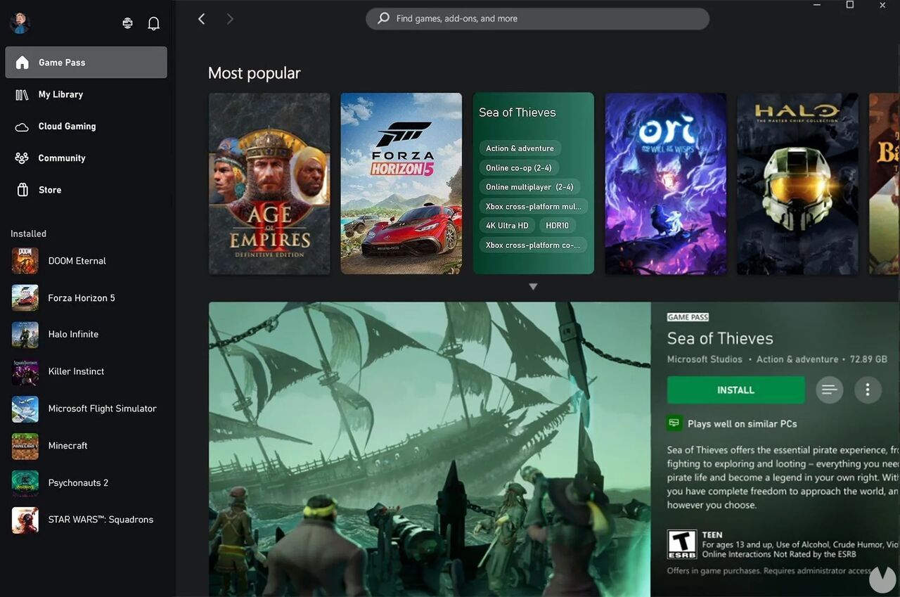 La aplicación de Xbox permitirá saber si un juego funciona bien en PC