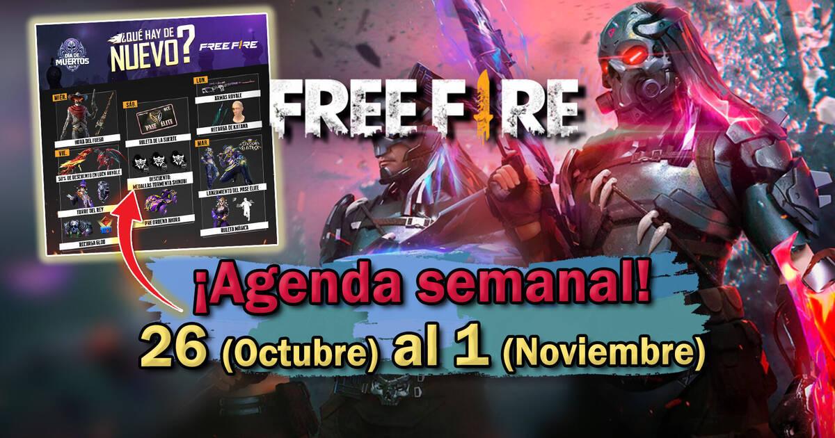 FREE FIRE Agenda semanal del 26 de octubre al 1 de noviembre con Don