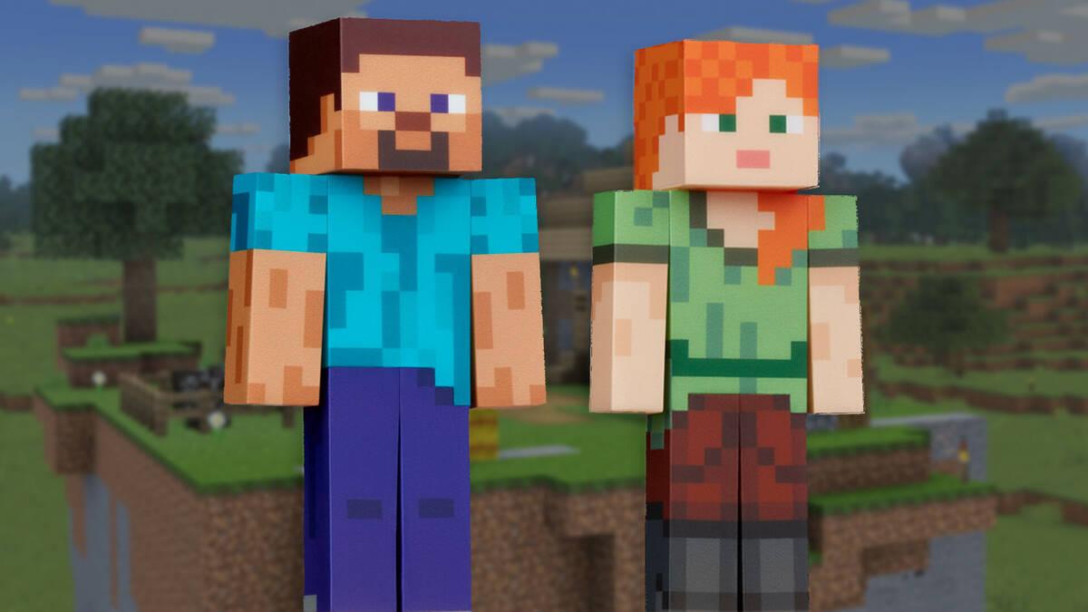 Minecraft Realista Com Alex e Steve 