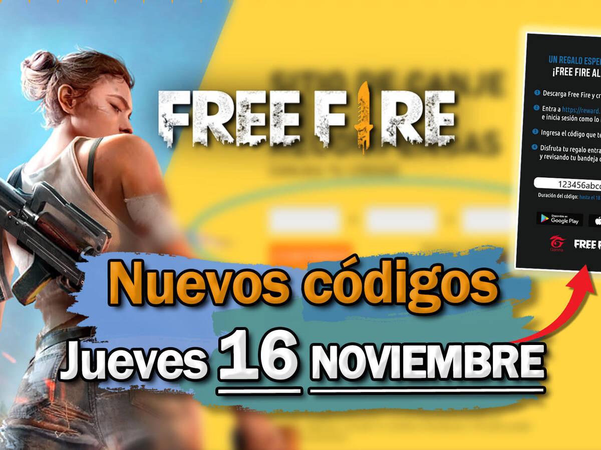 Free Fire: códigos de hoy 16 de noviembre de 2021