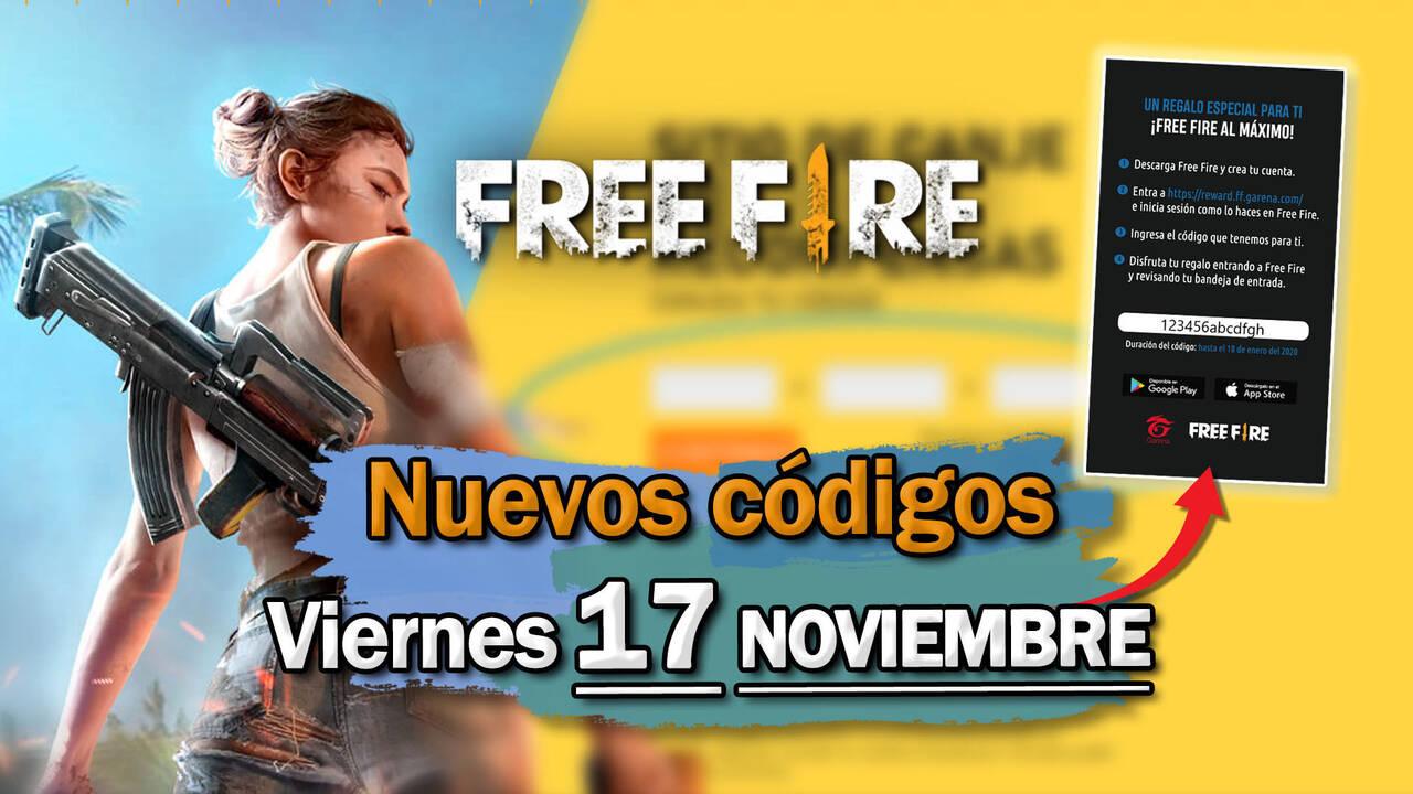 Free Fire  Códigos de hoy viernes 17 de noviembre de 2023: recompensas  gratis - Meristation