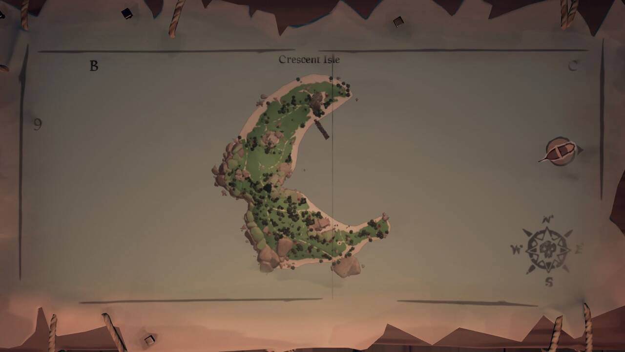 Acertijos de Crescent Isle en Sea of Thieves pinturas y localizaciones