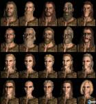 Se muestran diferentes caras de las razas de The Elder Scrolls V: Skyrim