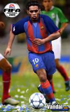 Render de Ronaldinho y portada de FIFA 2004