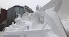Una escultura de nieve en Japón recrea una escena de Final Fantasy VII