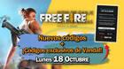 Free Fire: Códigos lunes 18 de octubre de 2021