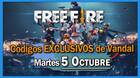 Free Fire códigos exclusivos 05/10