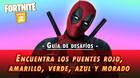 Desaf�o Fortnite: Visita el puente de acero rojo, amarillo, verde, azul y p�rpura - LOCALIZACI�N