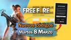 Garena Free Fire: Códigos para hoy martes 8 de marzo de 2022