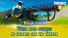 Desaf�o Fortnite: Vuela con un Choppa bajo puntes p�rpua, rojo y azul - SOLUCI�N