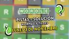 Pistas y soluciones para el Wordle del lunes 3 de noviembre de 2025