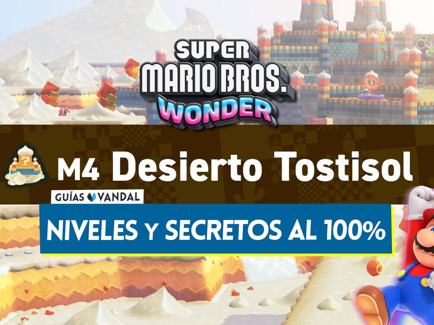 Mundo 4 Desierto Tostisol al 100% en Super Mario Bros. Wonder: Niveles y  secretos