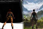 Comparativa visual Tomb Raider original 1996 vs Legacy of Atlantis 2026 reimaginación Unreal Engine 5 de Crystal Dynamics.