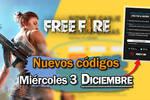 Cdigos diarios de Free Fire para el mircoles 3 de diciembre de 2025