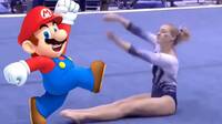 Una gimnasta triunfa en redes sociales con su rutina inspirada en Super Mario