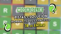 Wordle en espa�ol, tildes y cient�fico hoy 18 de enero: Pistas y soluci�n a la palabra oculta