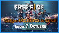 C�digos Free Fire exclusivos de Vandal solo para los m�s r�pidos (07/10)