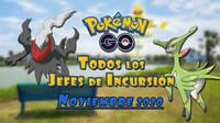 Pokémon Go: Todos los jefes de incursiones de Noviembre 2020 (nivel 1, 3, 5 y Mega)