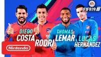 Los jugadores del Atleti juegan a FIFA 19 en Nintendo Switch
