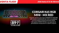 Oferta Flash de GAME: Teclado gaming Corsair K65 RGB Mini - MX Red por 89,99 euros