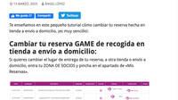 Game explica cmo cambiar reservas de las tiendas a envo a domicilio ante el coronavirus