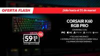 Consigue el teclado mecánico CORSAIR K60 RGB PRO CHERRY MX VIOLA en GAME por 59,95 euros