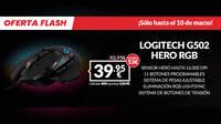 Consigue el ratón gaming LOGITECH G502 HERO RGB por solo 39,95 euros en GAME