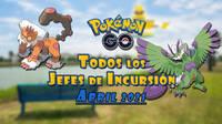 Pokémon Go: Todos los jefes de incursión de Abril 2021 (nivel 1, 3, 5 y Mega)