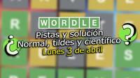 Wordle en espaol, tildes y cientfico hoy 3 de abril: Pistas y solucin a la palabra oculta