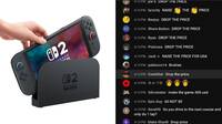 'BAJAD EL PRECIO': Miles de jugadores protestan por el precio de Switch 2 y sus juegos en el directo de Nintendo
