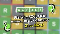 Wordle en español, tildes y científico hoy 21 de mayo: Pistas y solución a la palabra oculta