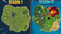 Así ha evolucionado el mapa de Fortnite en sus 9 temporadas