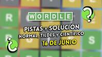 Wordle en espa�ol, tildes y cient�fico hoy 16 de junio: Pistas y soluci�n a la palabra oculta