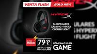 Consigue los auriculares gaming HyperXCloud Flight Wireless Led Rojo en GAME por 79,99 euros, sólo hoy