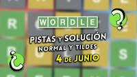 Solución Wordle en español y tildes hoy 4 de junio y pistas a la palabra oculta