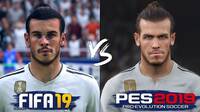 Comparan los rostros y el aspecto de los jugadores en FIFA 19 y PES 2019