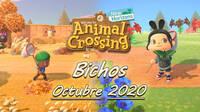 Animal Crossing New Horizons: todos los Bichos que llegan y se van en octubre 2020