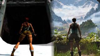 Comparativa visual Tomb Raider original 1996 vs Legacy of Atlantis 2026 reimaginación Unreal Engine 5 de Crystal Dynamics.