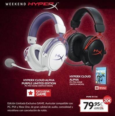 GAME presenta sus rebajas de fin de semana en perifricos HyperX Imagen 2