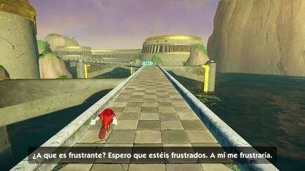 De manera sorprendente Knuckles sabe lo que est� pensando el jugador en un momento de la aventura.