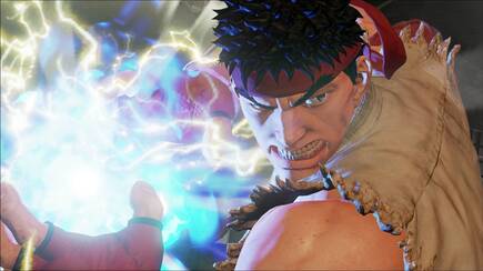 Ryu lanza la Denjin Hadouken, una bola de energ�a el�ctrica de Street Fighter III.