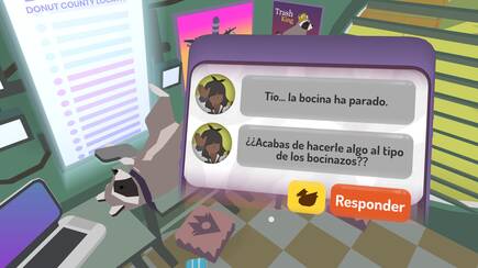 Podemos descubrir la historia a trav�s de conversaciones. No podemos elegir la respuesta, pero s� mandar un emoji.