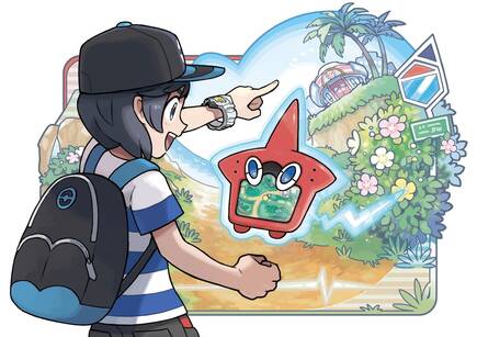 La tradicional Pok�dex cobra vida en esta entrega con la RotomDex, un Pok�mon dentro de esta tradicional dispositivo, con la capacidad de comunicarse verbalmente.