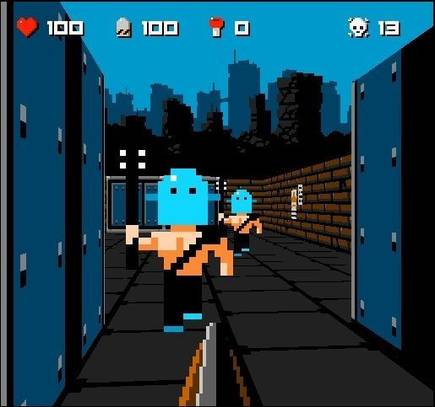 8bit killer (2008), el primer trabajo de Locomalito, un juego de acci�n en primera persona realizado en 8 meses, con m�sica de RushJet1.